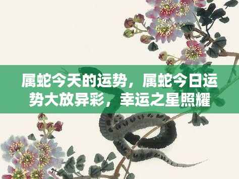 属蛇今日运势璀璨闪耀,幸运之星护航蛇年生命运势