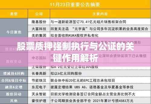 股票质押强制执行与公证的关键作用解析