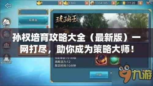 孙权培育攻略大全(最新版)一网打尽,助你成为策略大师!